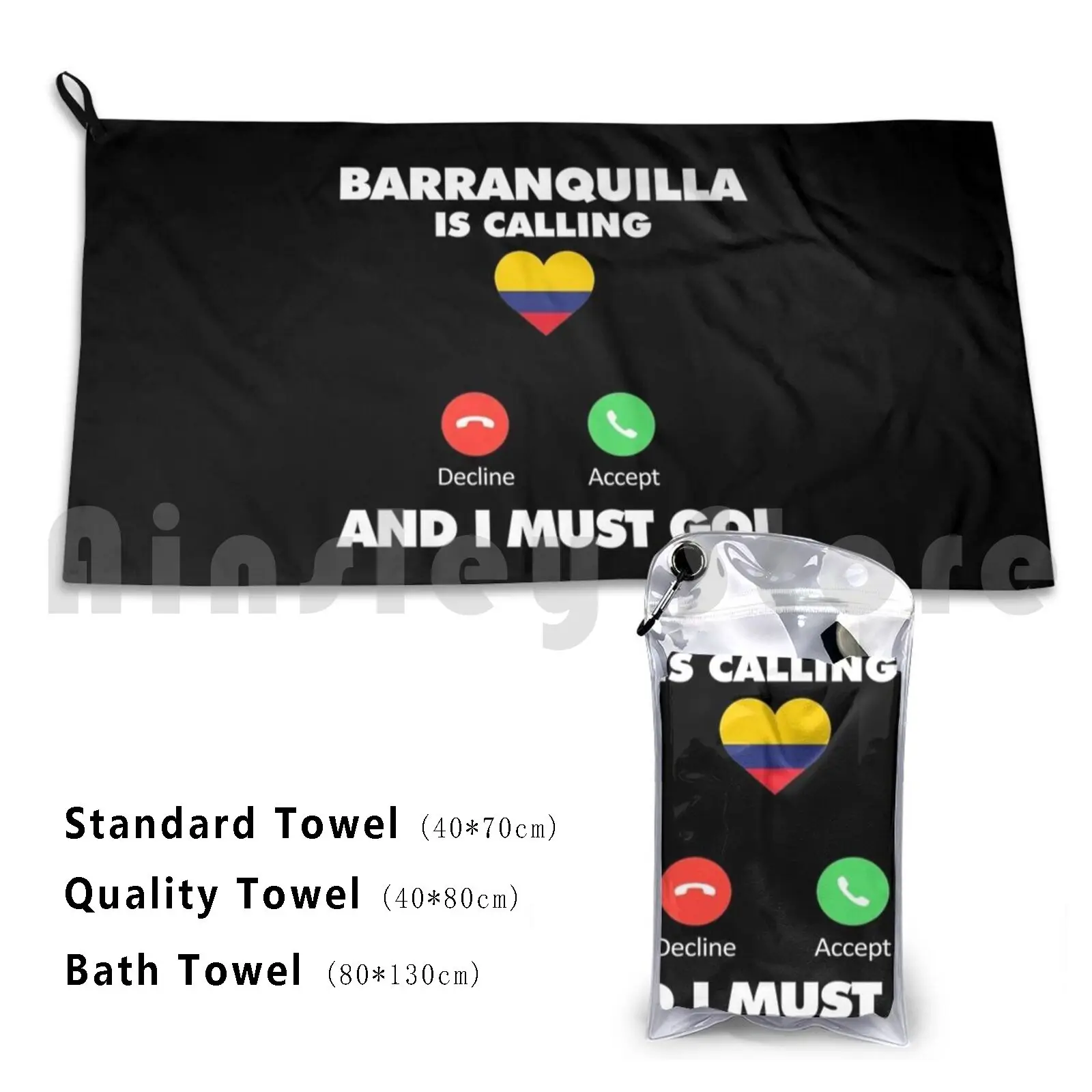 Love Barranquilla Is Calling And I Must Go Travel To Colombia Bath Towel Beach Cushion 1821 Love Barranquilla
