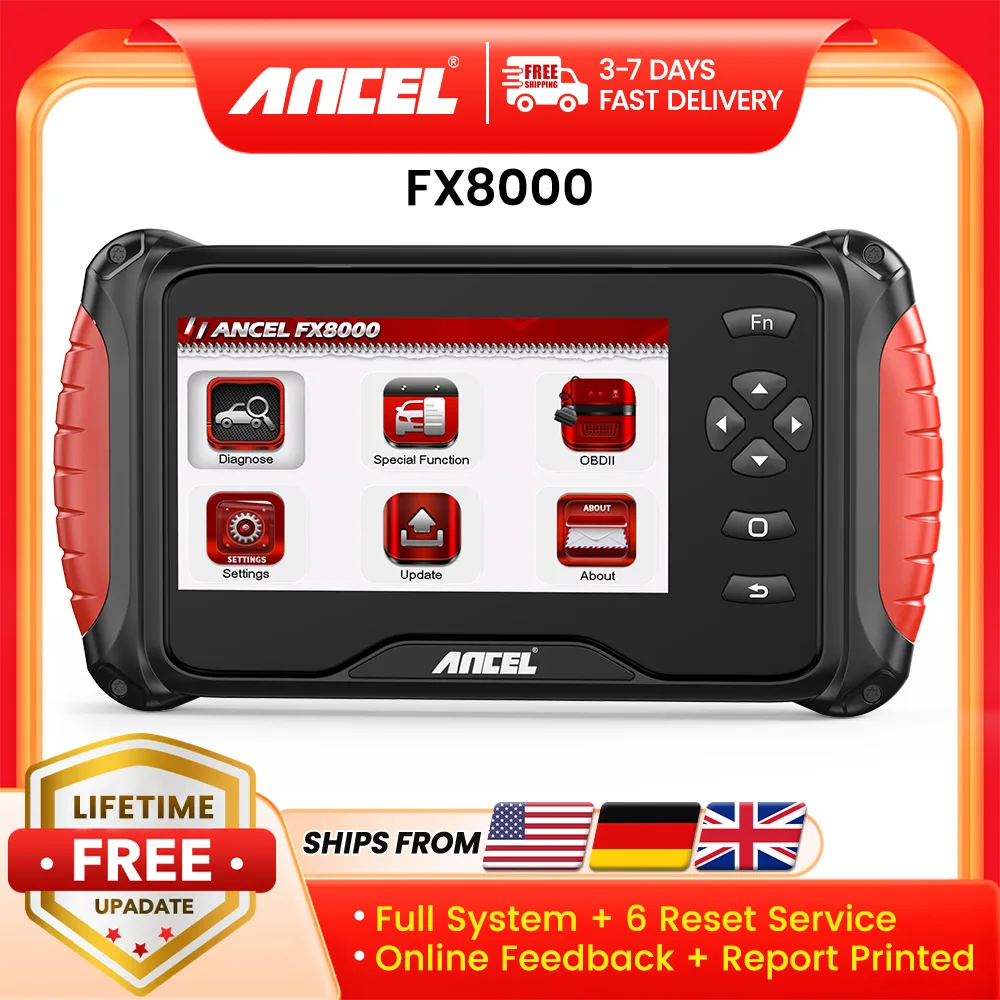 

Автоматический сканер ANCEL FX8000 OBD2, проверка кода двигателя, TPMS, масло ABS SRS EPB BAT, сброс всех системных диагностических инструментов для автомобилей