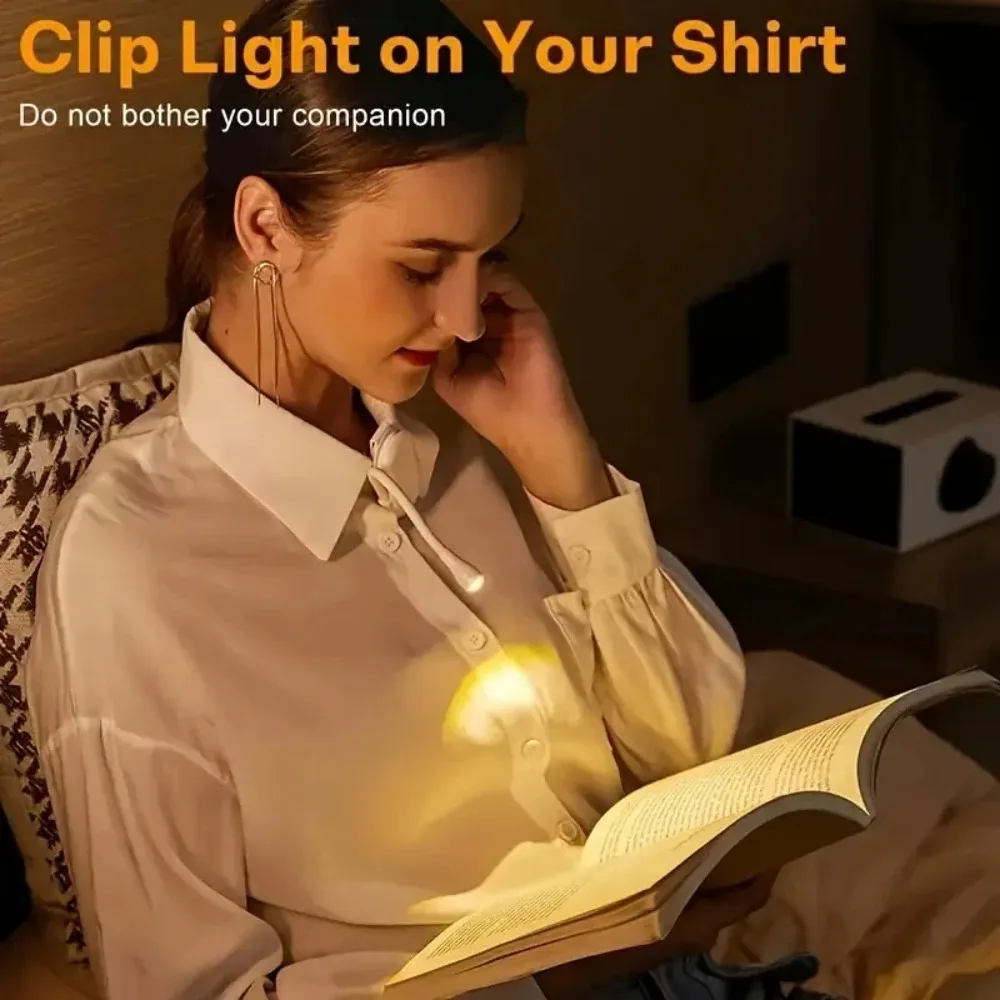 Mini Portable LED Book Lights USB Rechargeable Eye Protection Night Light 360°Clip-On For Night Reading Lamp Travel Bedroom