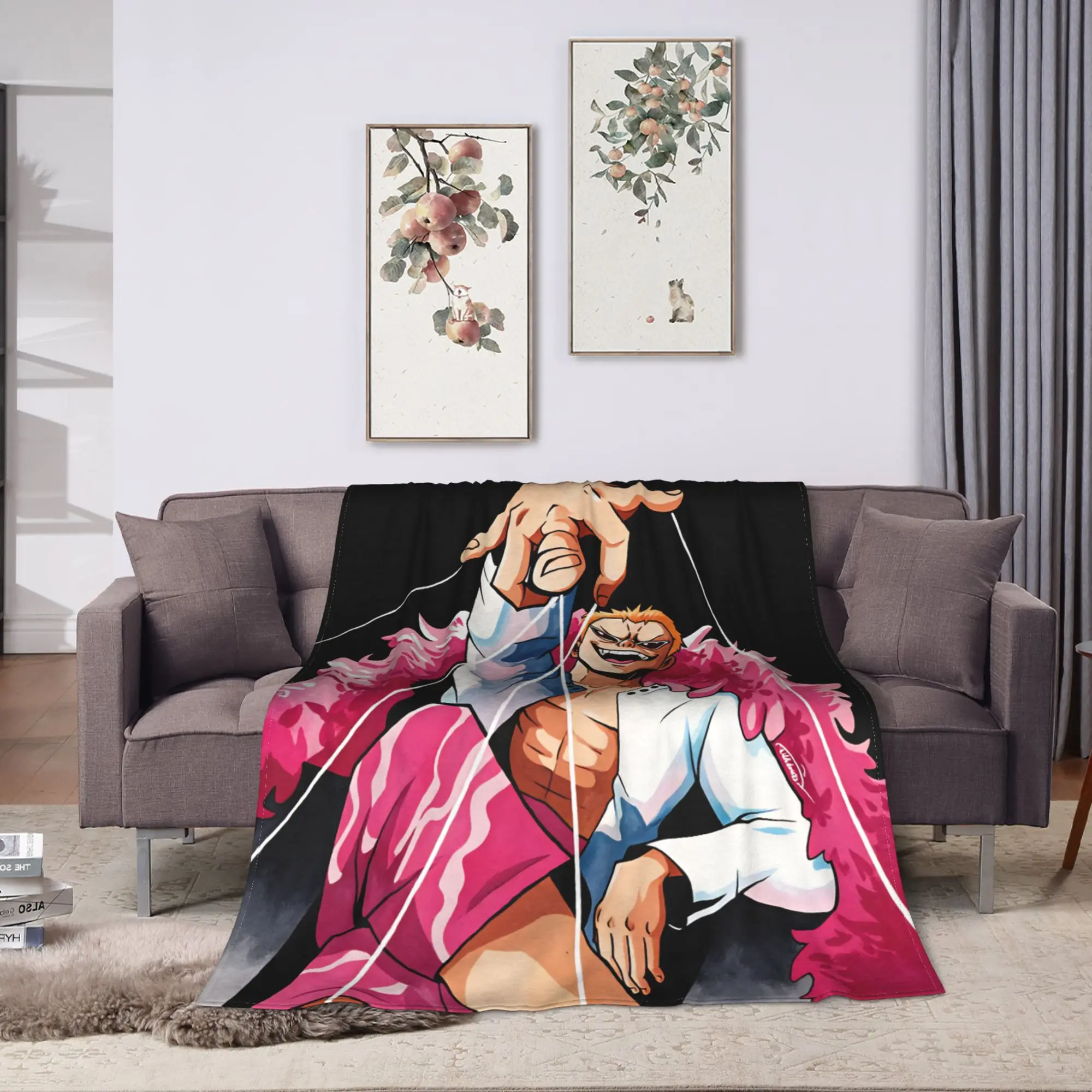 Super Soft BlanketsStudents Decorative Donquixote Doflamingo Throw Blanket One Pieces Flannel Bedspread For Couch Sofa Bed Cover