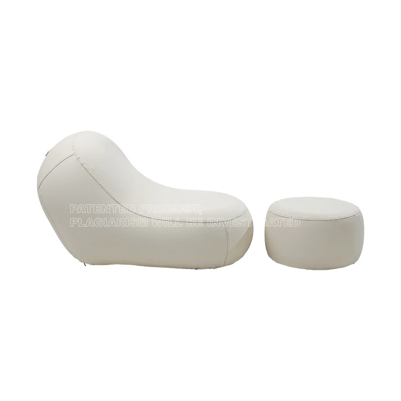 Sofa Tiup Luar Ruangan Kustom dengan Pijakan Kaki Sofa Udara Kulit Kursi Film Tiup Set Kursi Santai untuk Dewasa
