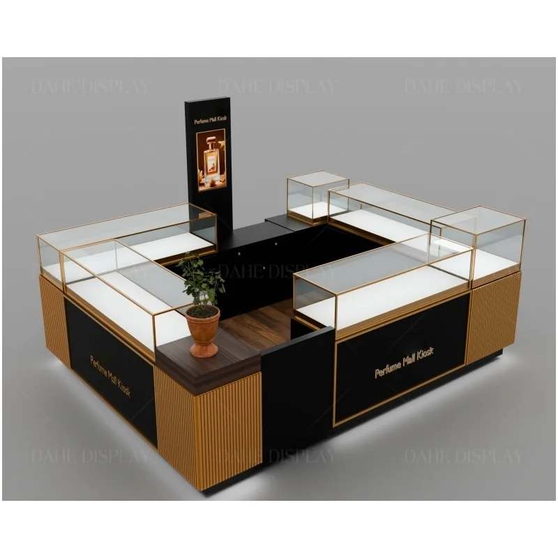 custom.European Style Perfume Modern Kiosk Design High Quality Customized Size 2*4 Kiosk Perfumes