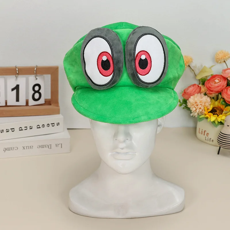 

Super Mario Bros. Wonder Green Cappy Hat, Nintendo 3D worlds Odyssey, плюшевая игрушка с персонажем мультфильма, кепка, одежда для косплея, шапки