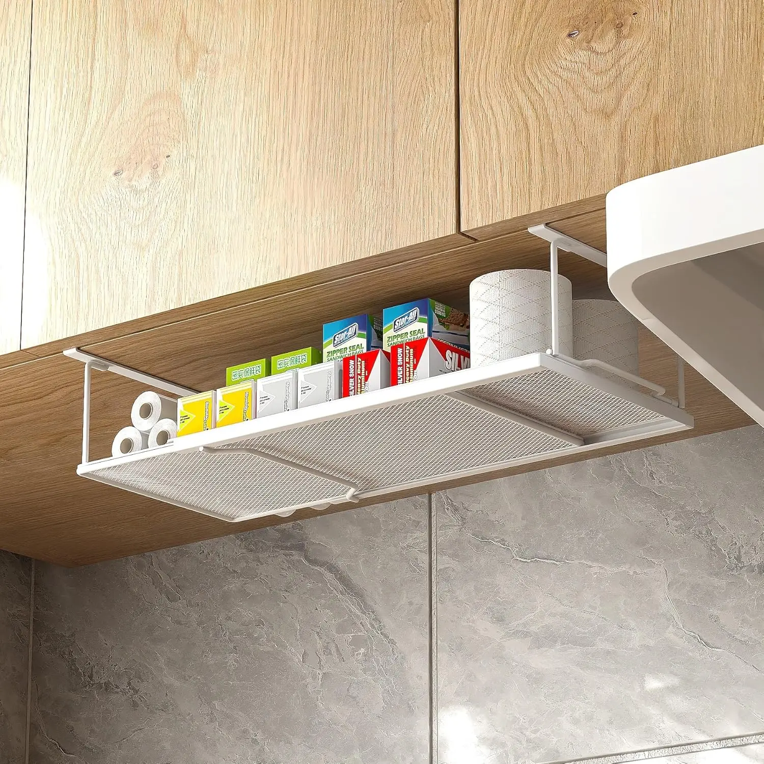 

Under Shelf Organizer, Extendable Under Shelf Storage For Pantry Cabinet, Laundry Room, Shoe Bench, Closet