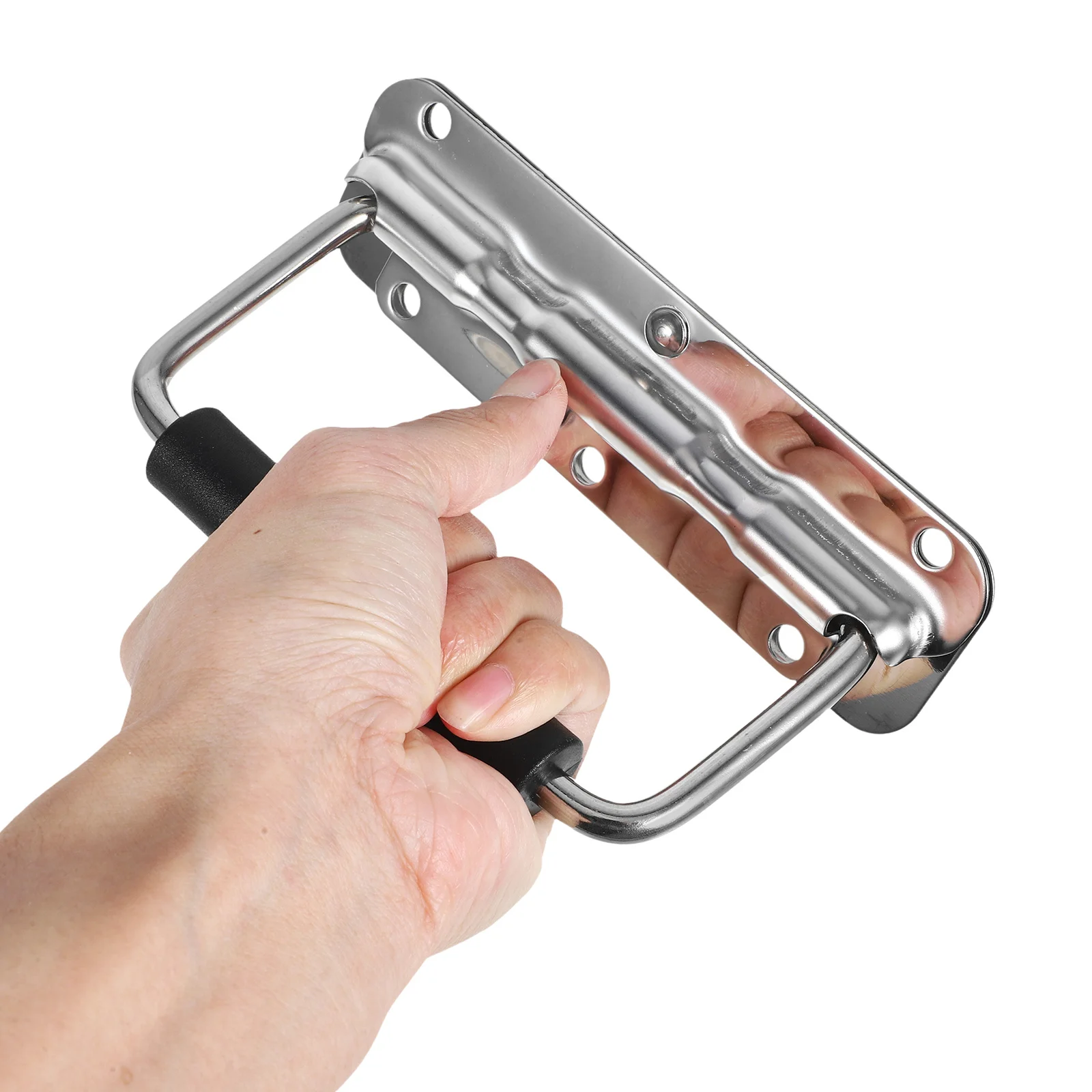 Caixa de ferramentas dobrável de aço inoxidável alça durável portátil multi-purpose diy ferramenta de reparo armazenamento resistente alça com mola