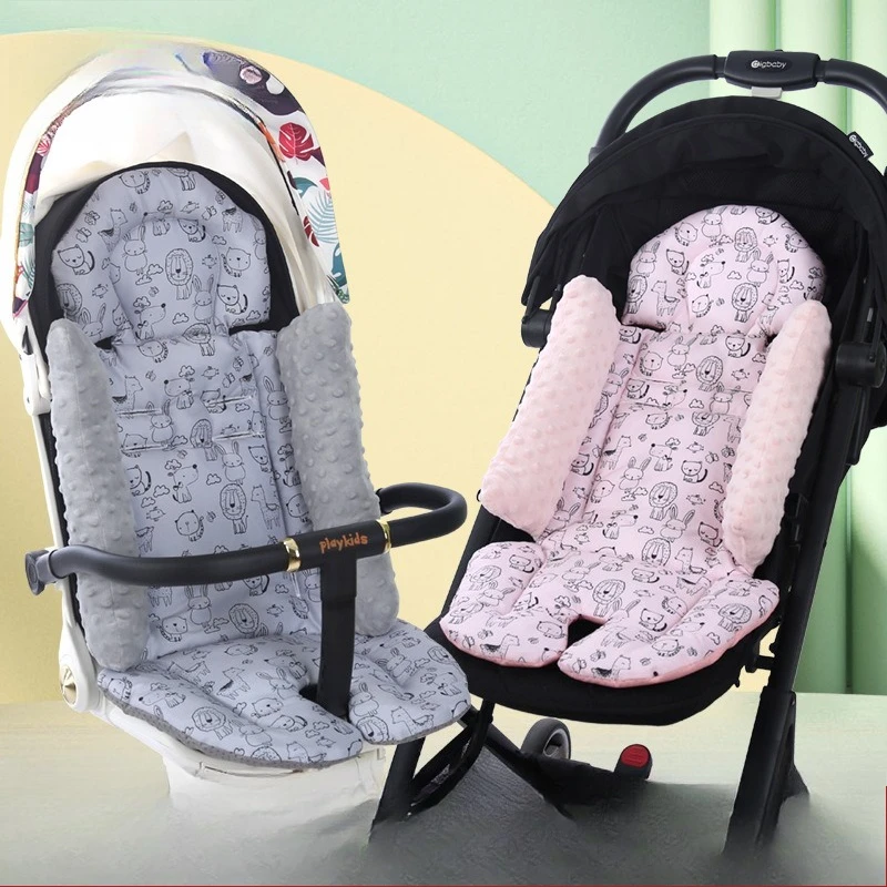 وسادة مقعد لعربة الأطفال من القطن للرضع على الوجهين وسادة مقعد سميكة ودافئة عالمية لعربة الأطفال ملحقات عربة الأطفال