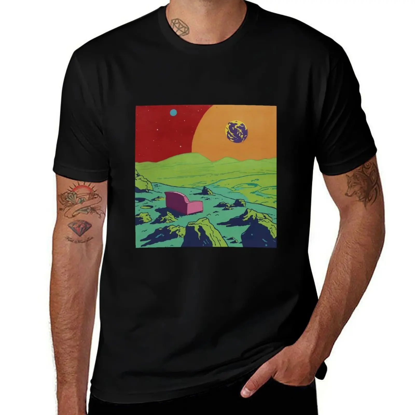 Pink Couch T-Shirt t shirt men 100% cotton luxury brand T-Shirt