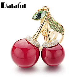 Exquisite Crystal Rhinestone Bag Pendant  Red Cherry Keychain  Cute Cartoon For Car Women Key Chain Ring Holder Jewelry K364