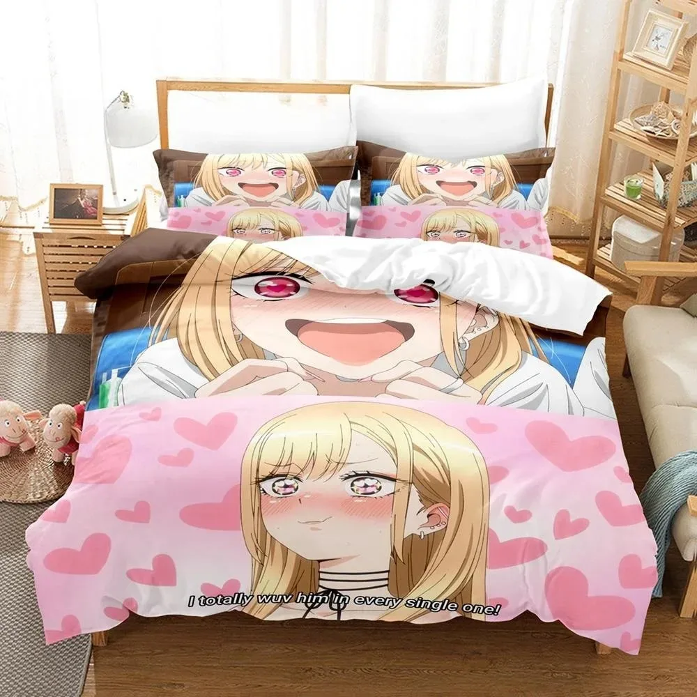 

Anime My Dress-Up Darling Bedding Set Single Twin Full Queen King Size Bed Set Adult Kid Bedroom Duvet cover Sets Home Textiles