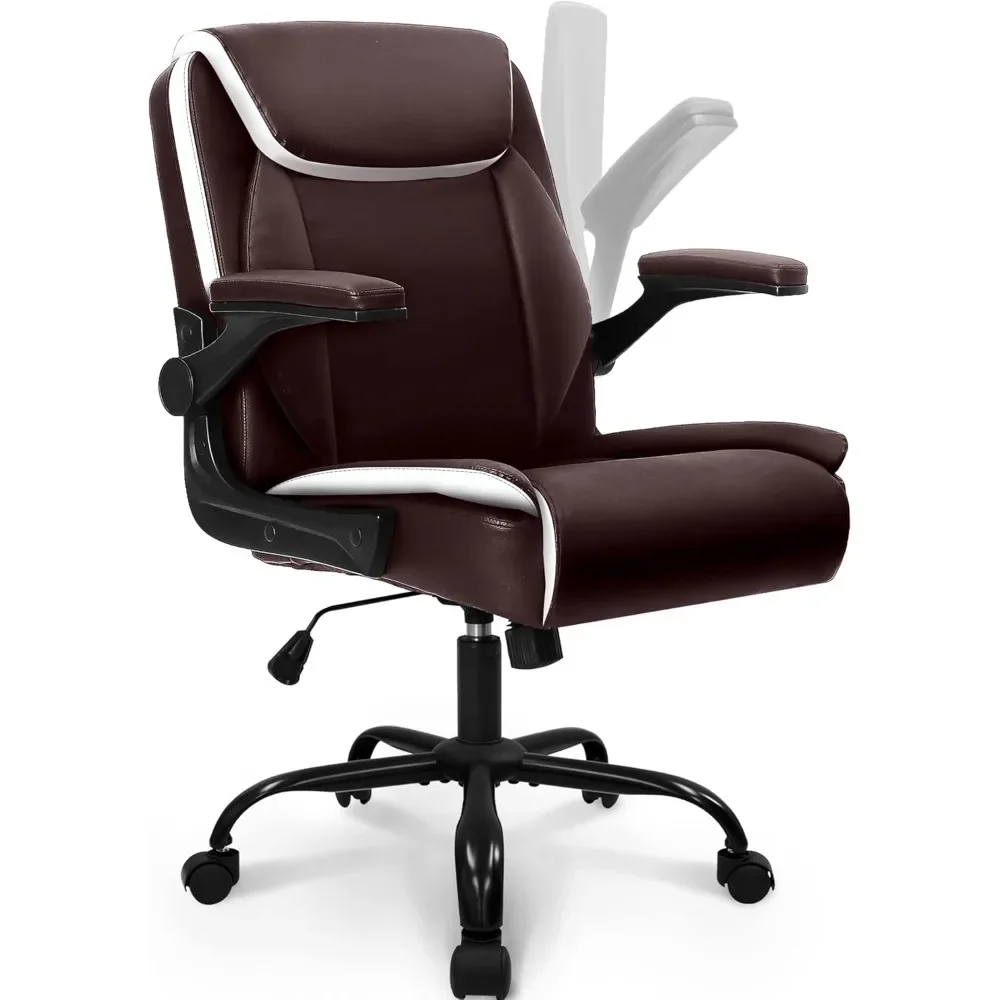 

Office Chair Adjustable Desk Chair Mid Back Executive Comfortable PU Leather Ergonomic Gaming Back Support Home Computer