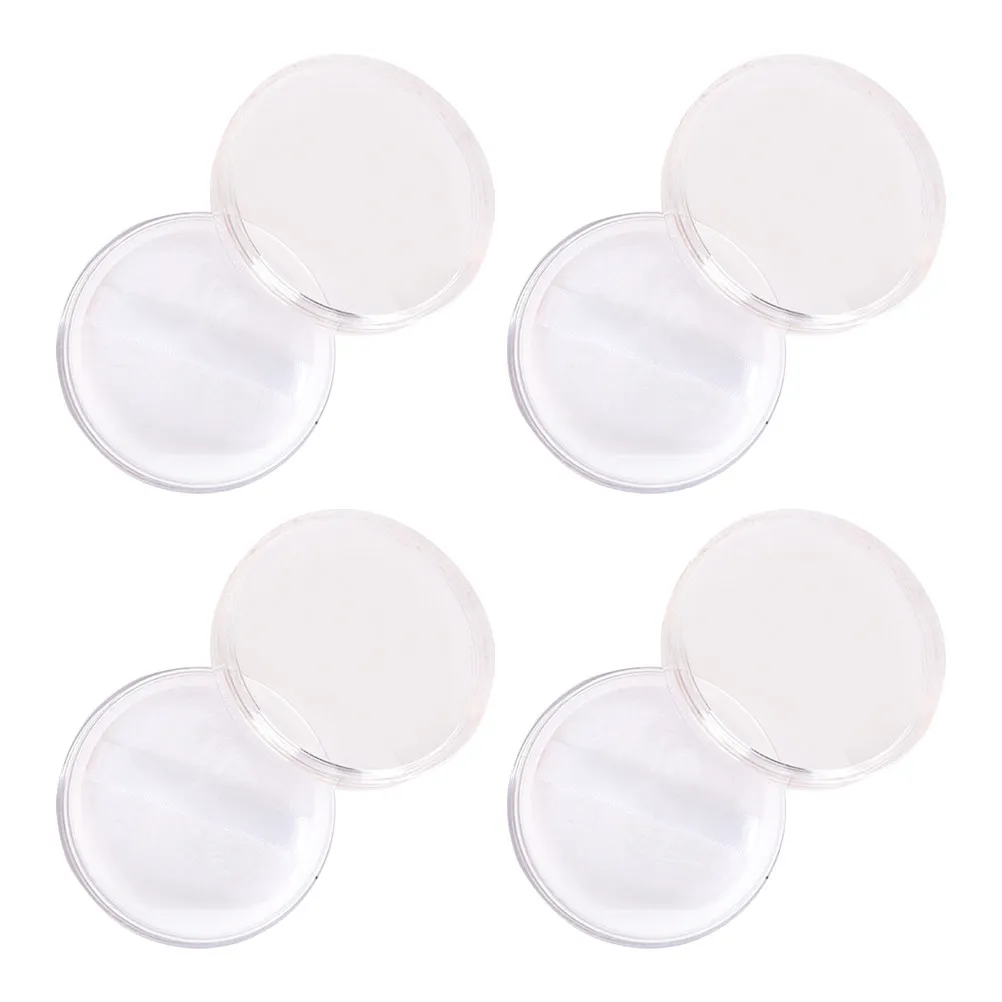 4Pcs Premium Powder Storage Container Empty Powder Case Built-in Puff Strong Wear Resistant Compact Travel Size Makeup Accessory