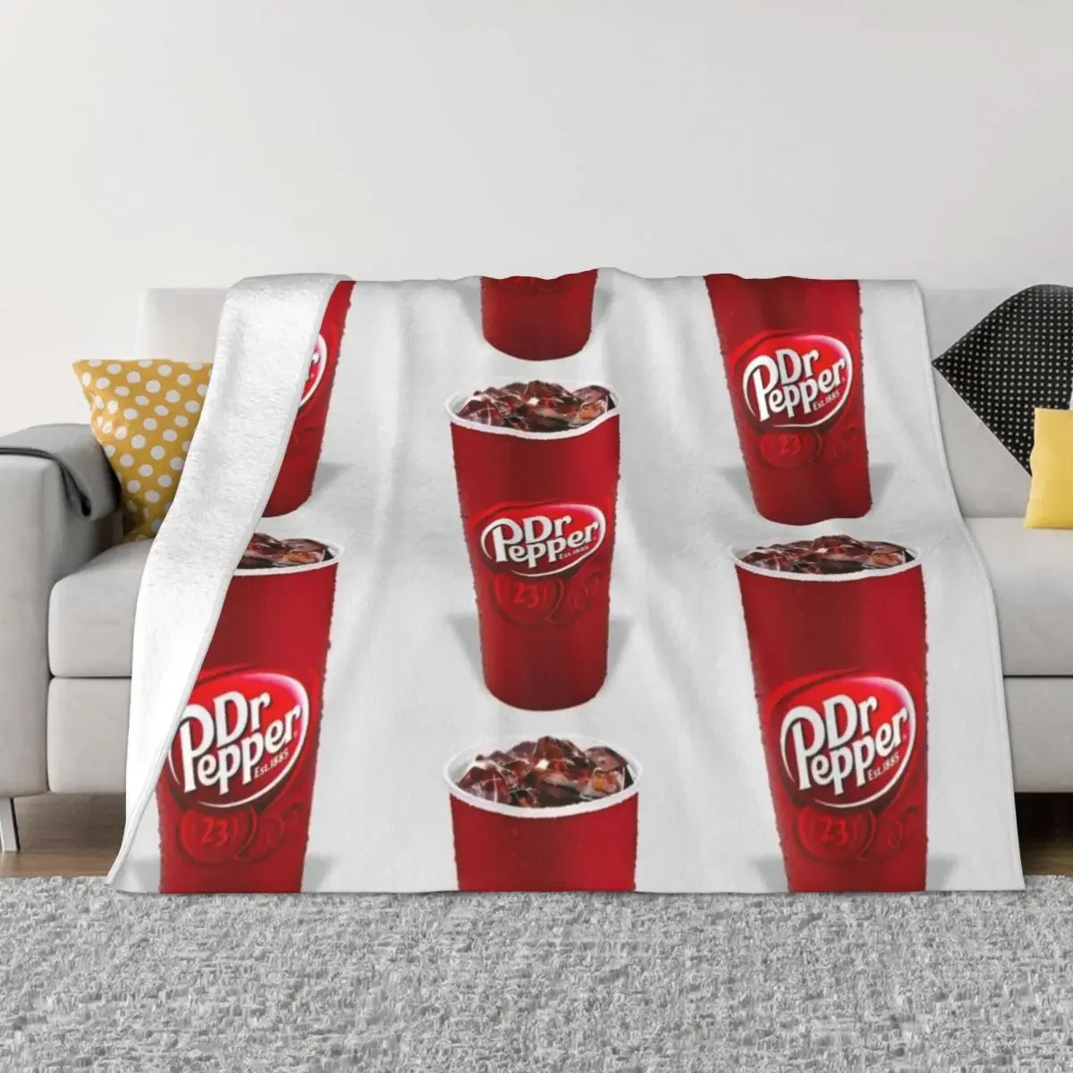 dr pepper Throw Blanket Luxury Brand Nap Bed linens Cute Plaid cosplay anime Blankets