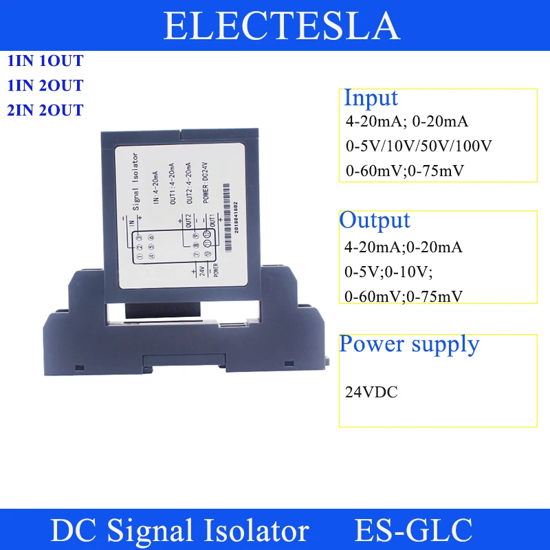 transmissor isolador analogico conversor de sinal isolamento tipo plug in dc 05v 010v a 20ma 60mv 75mv 01