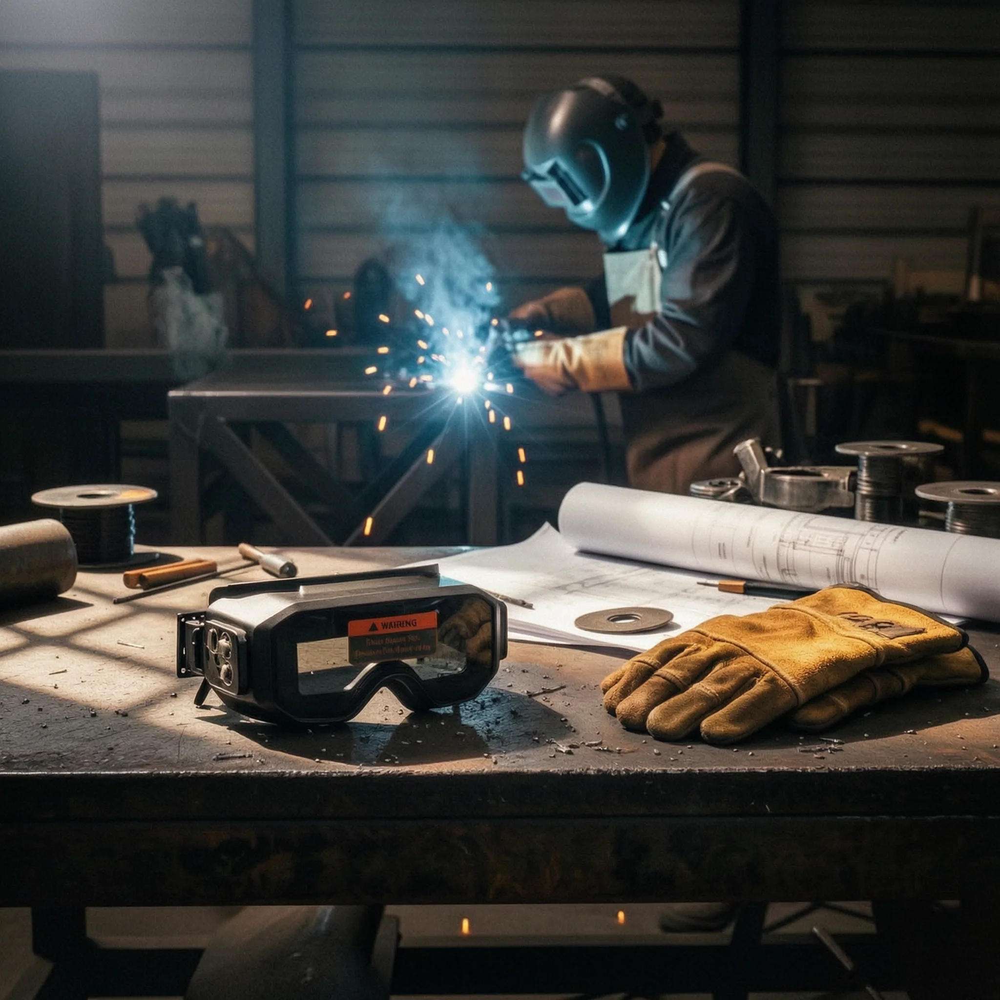 Auto Darkening Welding Goggles Protective Face Shield Wraparound Eye Shield with Elastic Strap for Fabrication and Grinding