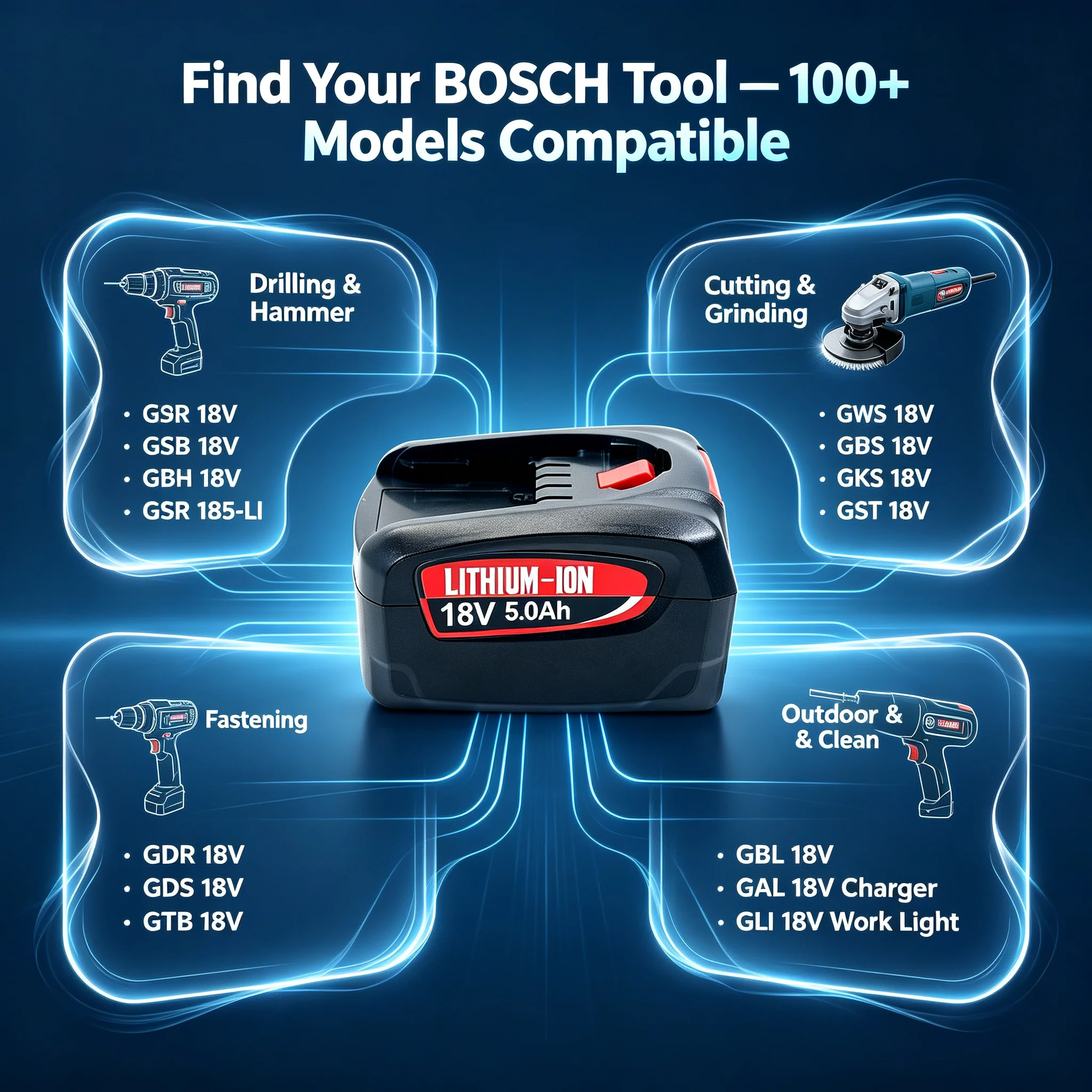 For BOSCH BAT618 Battery 18V 5000mah BAT609 BAT610 Professional Li-ion Battery GBA18V GSR18V BAT619 with LED Tool Battery️