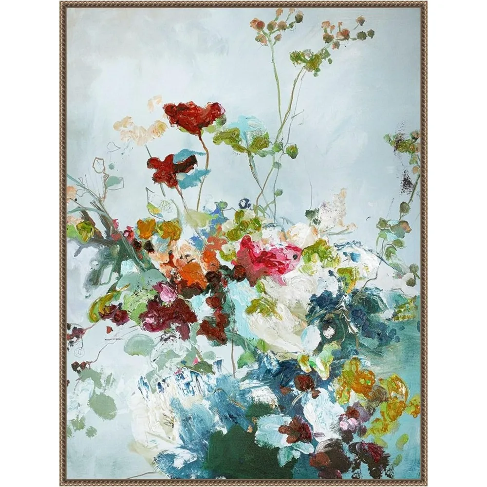 

Framed Canvas Wall Art 42x32 Abstract Floral 1 by Design Fabrikken, Framed Wall Art Canvas, Abstract Artwork