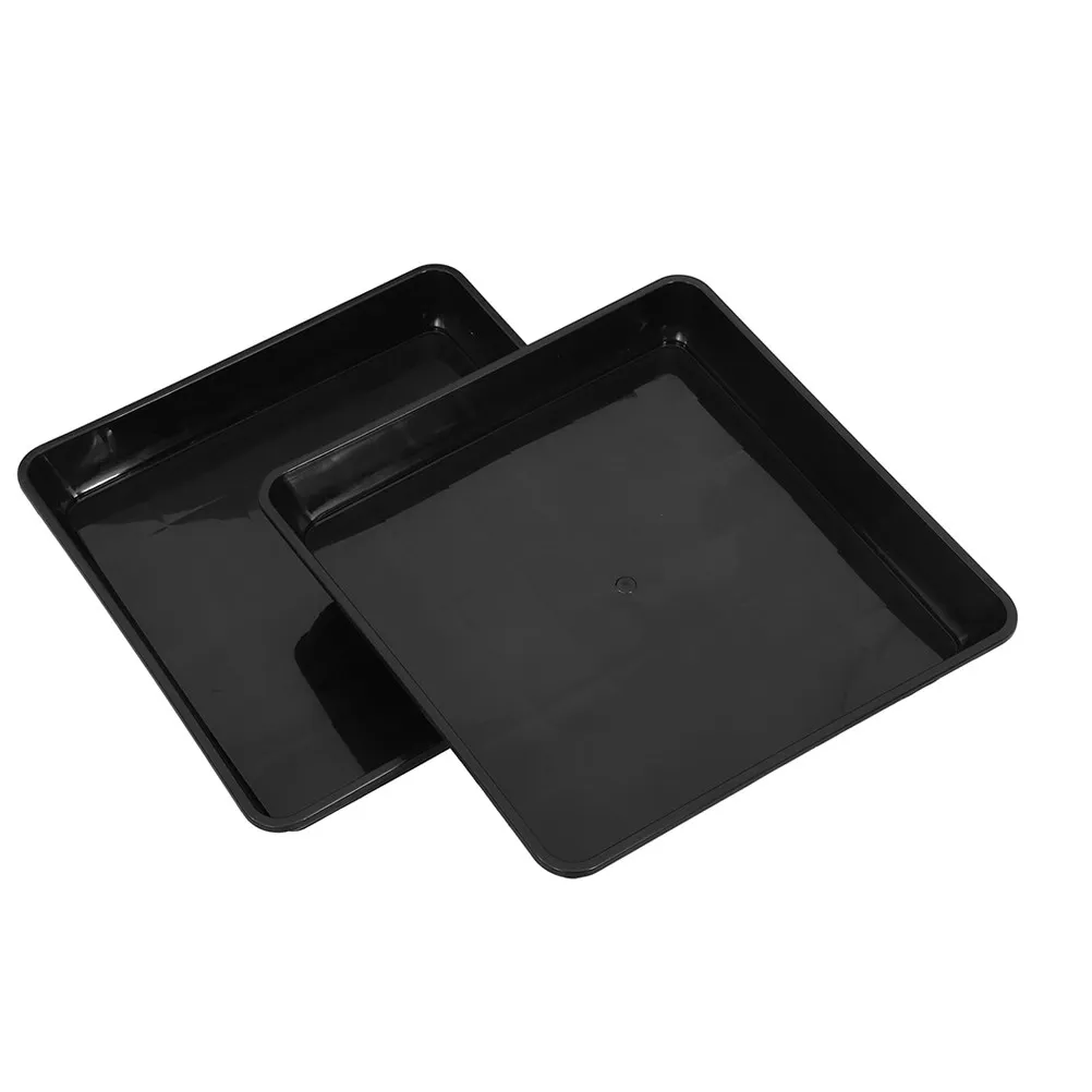 

2 шт. квадратных пластиковых поддонов для цветочных горшков, утолщенные, усиленные, для комнатных и уличных растений, с дренажем, основание для кашпо