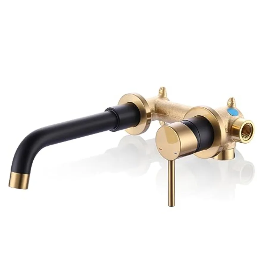 

Wall Mount Bathroom Faucet - Bathroom Sink Faucet - Vanity Tap - Swivel Spout Wall Mounted Basin with Rough-in Valve