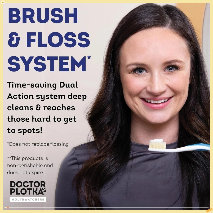 Soft Flossing Manual Toothbrush for Adults, 2 Pack, Ultra Clean, Good for Sensitive Teeth and Gums , Colors May Vary