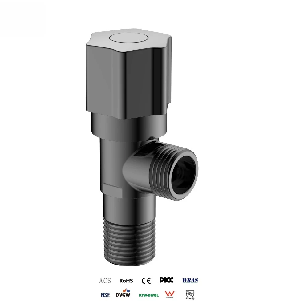 

Wholesale Low Price High Quality Luxury Sanitary Hardware Grey Ceramic Cartridge Solid Brass Copper Angle Valve for Bathroom