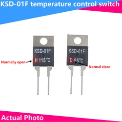 ThermoandreSwitch de capteur de température, KSD01F, 40 ℃, 45 ℃, 50 ℃, 55 ℃, 60 ℃, 70 ℃, 80 ℃, 90 ℃, 95 ℃, 100 ℃, 105 ℃, 110 ℃, 115 ℃, 120 ℃, 130 ℃, TO220, 2 pièces commutateur thermique JUC31F, Sw