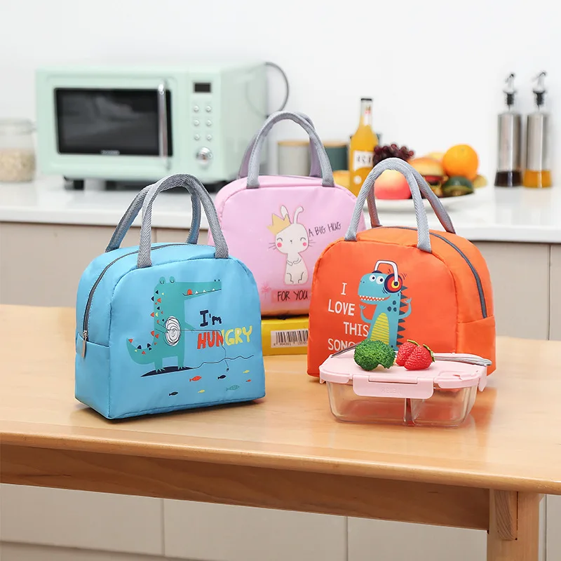 Leuke Lunchtas Cartoon Bento Box Bag Klein Thermisch Geïsoleerd Zakje Voor Kinderen Kind School Snacks Lunchbox Container Draagtas Handtas