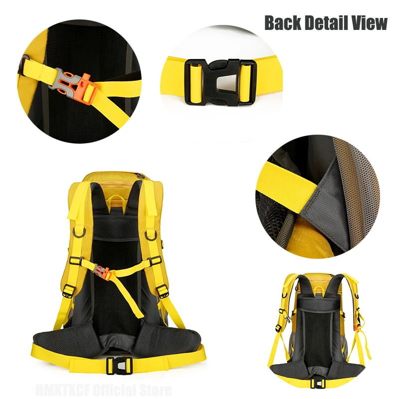 50L حقيبة السفر التخييم الرجال حقيبة ترحال كبيرة حقيبة الظهر السياحية مقاوم للماء الرياضة في الهواء الطلق تسلق حقيبة تسلق الجبال الأمتعة