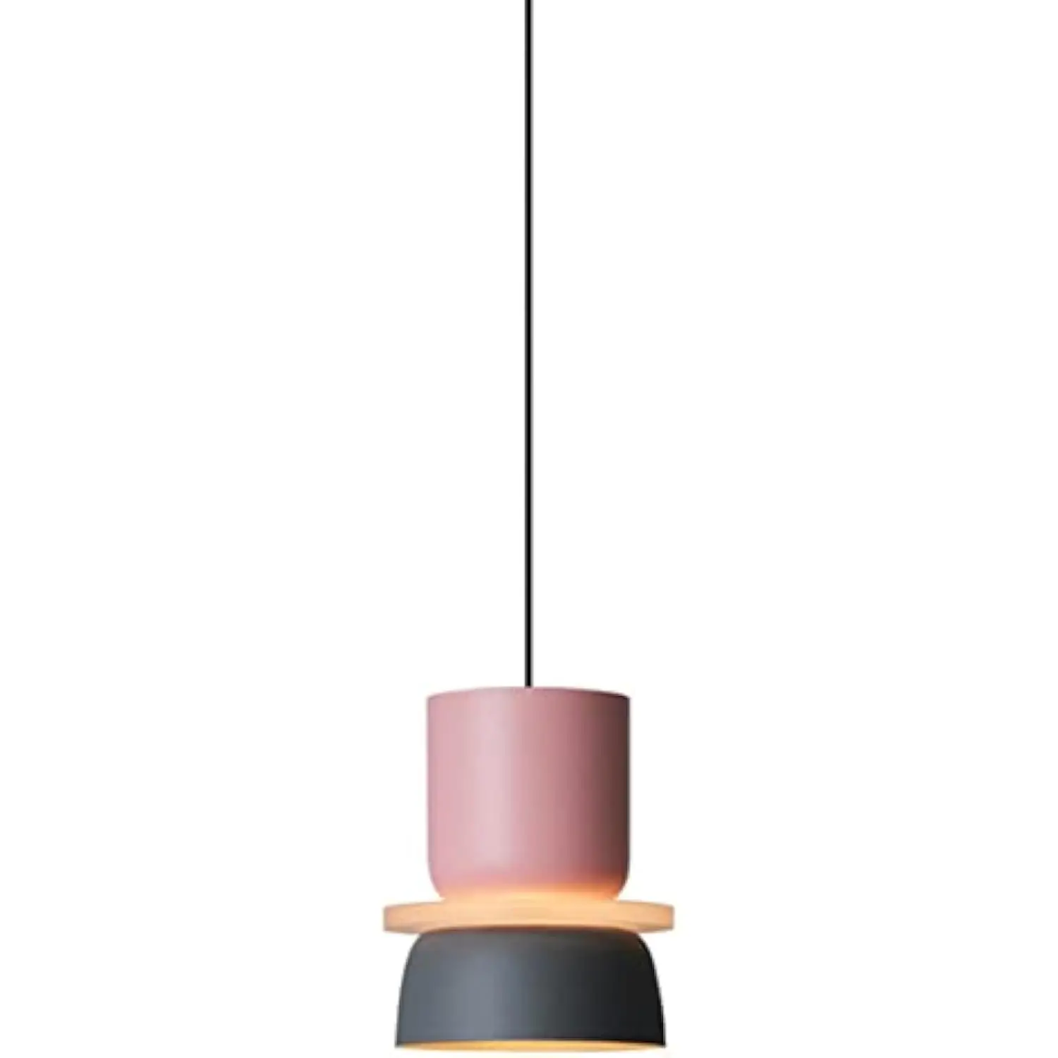 

Scandinavian Modern Pendant Light, Colorful Pendant Light Fixture, Pink Hanging Light Fixture for Bedroom, Macaron Aluminum Finish, Mid