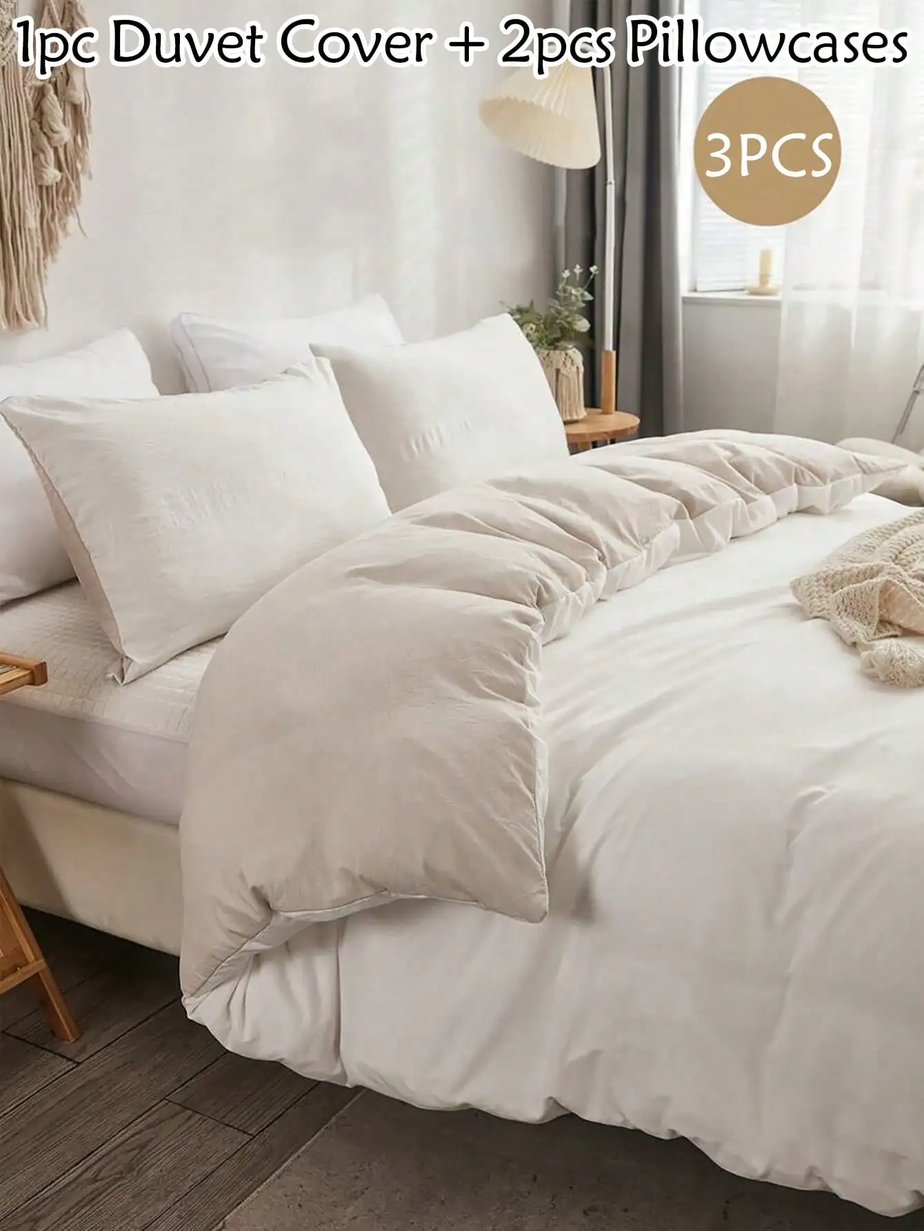 

3 PCS Polyester Duvet Cover Set,Modern Bedding Set Size,Comforter Cover For Bedroom Guests Room,Soft & Breathable,No Filler