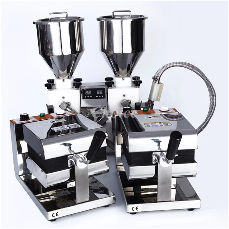 Double Cylinder Jam Filling Machine Cupcake Maker Taiyaki Maker Jam Filler Small Taiyaki Filling Making Machine Cream Filler