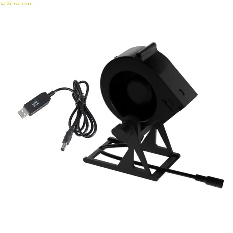 W3JE 휴대용 탁상용 탁상 팬 USB 공급 12V 부스트 코드 조절 방향 열 릴리프 및 BBQ 지원 3800RPM 4.5W 20CFM