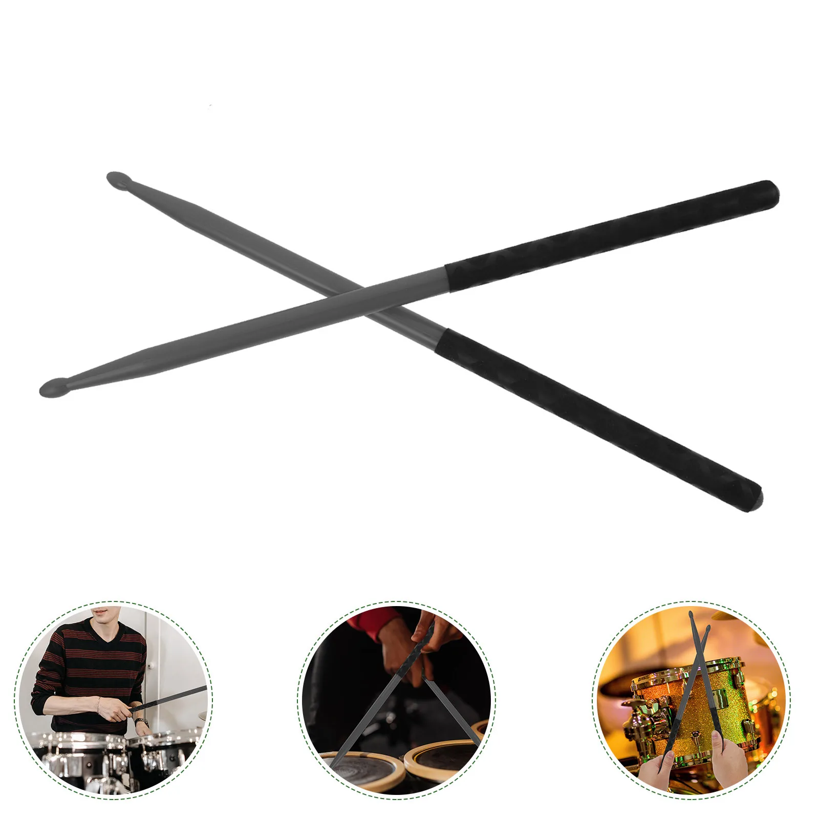 

Nylon Drumsticks For Jazz Drum Percussion Practice Non-Skid Covers Lightweight Portable Sticks For Adult Beginner
