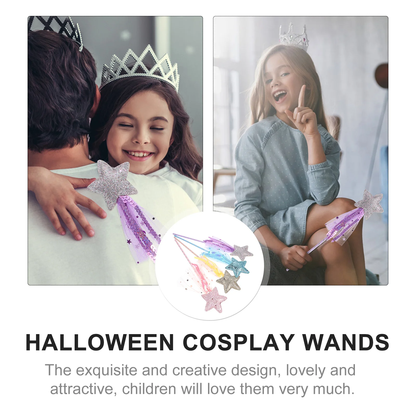 

4Pcs Witchcraft Wands Affordable Cost Effective Lovely Attractive Design Suitable for Party Favors Halloween Celebrations Dress