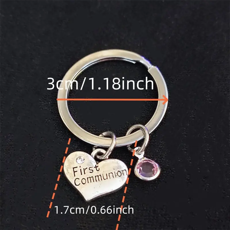 First Communion KeyChain Kid Children Handmade DIY KeyRing Women Man Accessories Jewelry Bag Pendant Family Gift