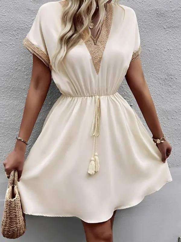 ヴィンテージ女性の夏のファッション-v-ネックドレス-2023-エレガントで上品なスタイル、ブランド登録番号なし-kh5423