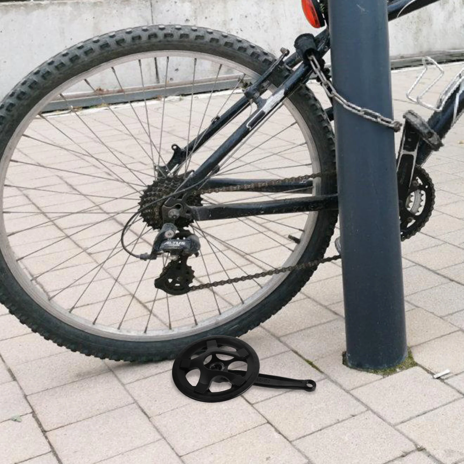 Single Speed Bicycle Crankset 36T Square Taper Crank Arm Set for Road Mountain Commuter Bike Reliable Bike Crank Arm Replacement