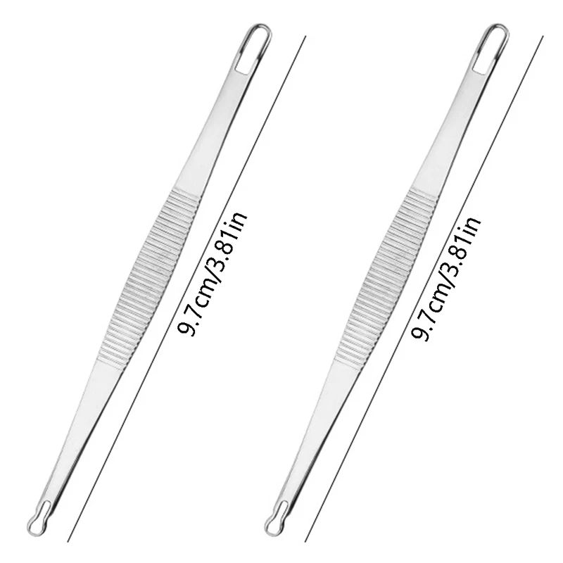 1PC Double Headed เข็มสิว Blackhead Remover ทําความสะอาดสิวสแตนเลส Blemish เข็ม Spot EXTRACTOR Skin Care TOOL