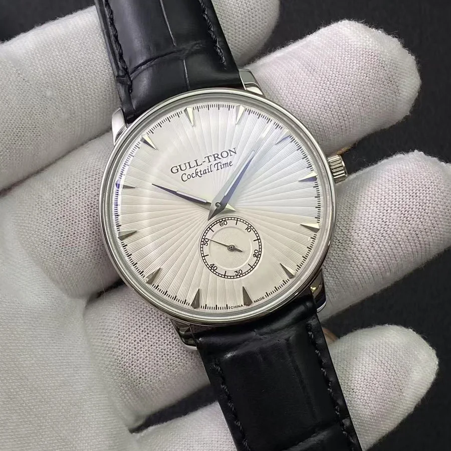 

Мужские автоматические часы Gull Tron, 38 мм, механические наручные часы, ультратонкое сапфировое зеркало ST1700, маленький второй циферблат