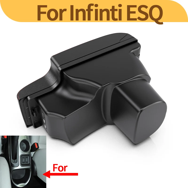 For Nissan Juke Armrest Infiniti ESQ Car Center Console 2010-2019 Interior Modification Double Layer Storage Box USB Accessories