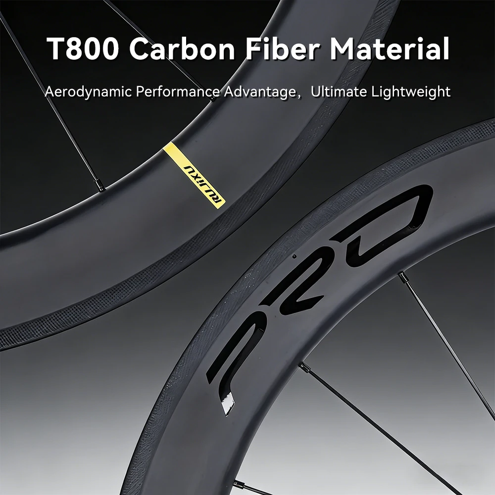 Ultraleichtes 700C Rennrad 60mm Carbon-Felgen Carbon-Nabe V-Bremse Flachspeichen-Laufradsatz – Detail 8