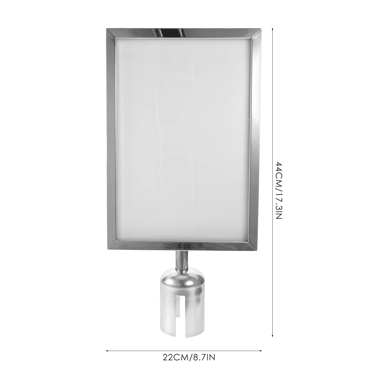 1M Retractable Belt Stanchion Sign Holder A4 Size Queue Barrier Crowd Control Poster Display Frame Black Vertical Direction