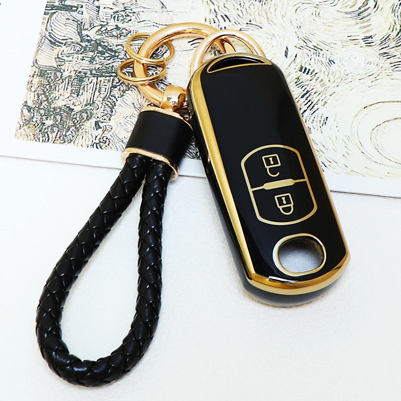 Shell Fob 2 Buttons TPU Car Key Case Cover for Mazda 2 3 6 Atenza Axela Demio CX-5 CX5 CX-3 CX7 CX-9 CX30 2016 2017 2018 2019 view 3