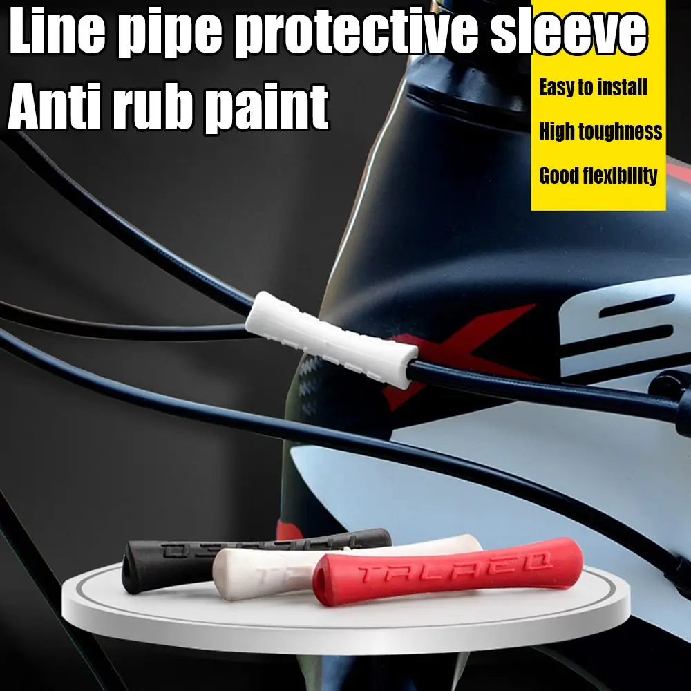 

4pcs/lot Frame Protection Rubber Mountain Bike Ultralight Bicycle Cable Protector Shift Brake Line Pipe Sleeve Anti Scratch