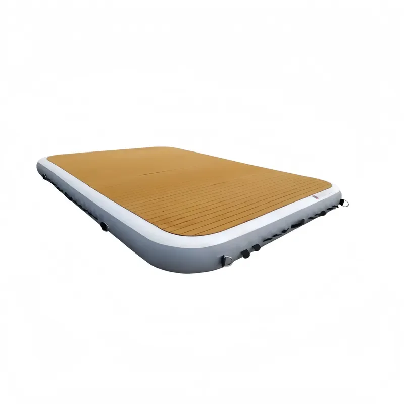 Custom Size Waterproof Inflatable Pontoon Outdoor Floating Water Island Swimming Platform Durable PVC Air Mattress For Lake