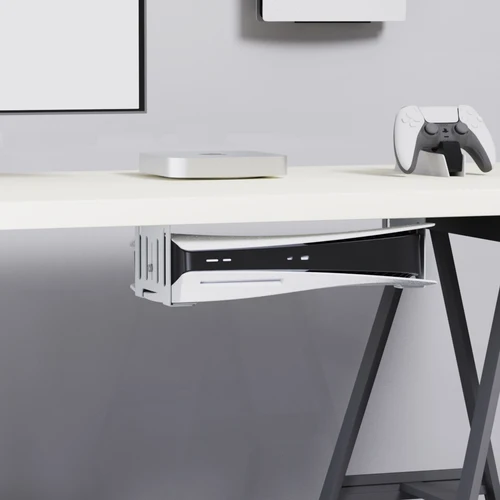 PS5 montado debajo del escritorio con tornillo selfdrive brackt hold PS5 delgado para versión digital o de disco