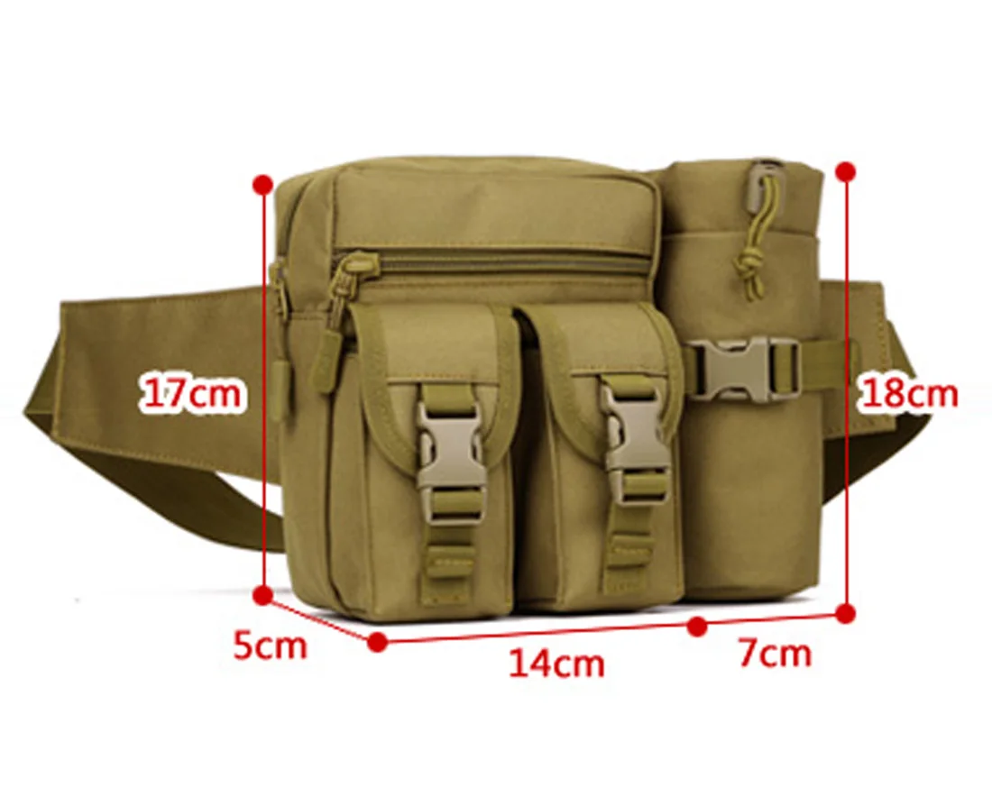 Männer Taille Fanny Pack Taschen Taktische Militärische Camping Reise Wandern Wasser Flasche Klettern Outdoor Sport Klettern Bum Hüfte Gürtel Tasche – Detail 17