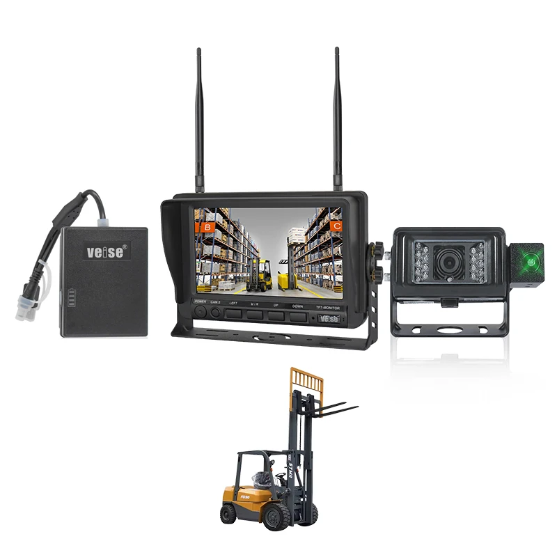 Battery Operated Forklift Wireless Reverse Camera Monitor System Laser Camera Carriage Mount Camera With Wide Viewing Angle
