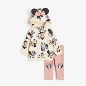 Mickey Kartun Dicetak Pullover Lengan Panjang Bertudung Sweatshirt Set Celana Panjang Pakaian Olahraga Anak-anak Kain Musim Gugur dan Musim Dingin 8 set penutup selimut bulu domba terlaris - №