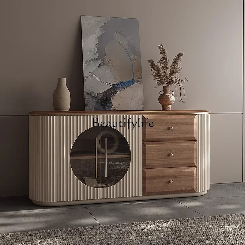 

Whole house furniture Nordic Solid Wood Sideboard Modern Simple and Light Luxury Small Apartment Hallway Partition Locker Entran
