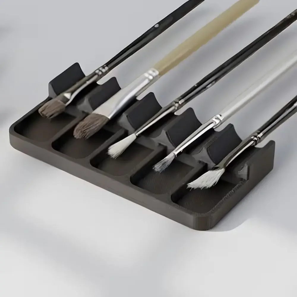 3D Printed Plastic Brush Holder Lightweight Durable Painting Brush Rest Holder Easy To Clean Mini Size Brush Storage Box